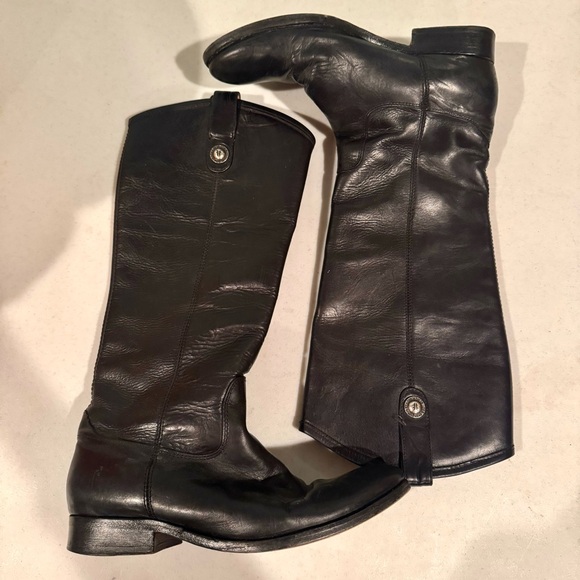 Frye Melissa Leather Pull On Classic Riding Boots Black Size 8.5 - Picture 2 of 8